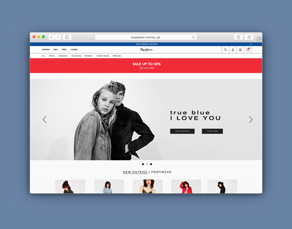 Rediseño pepejeans.com desktop version