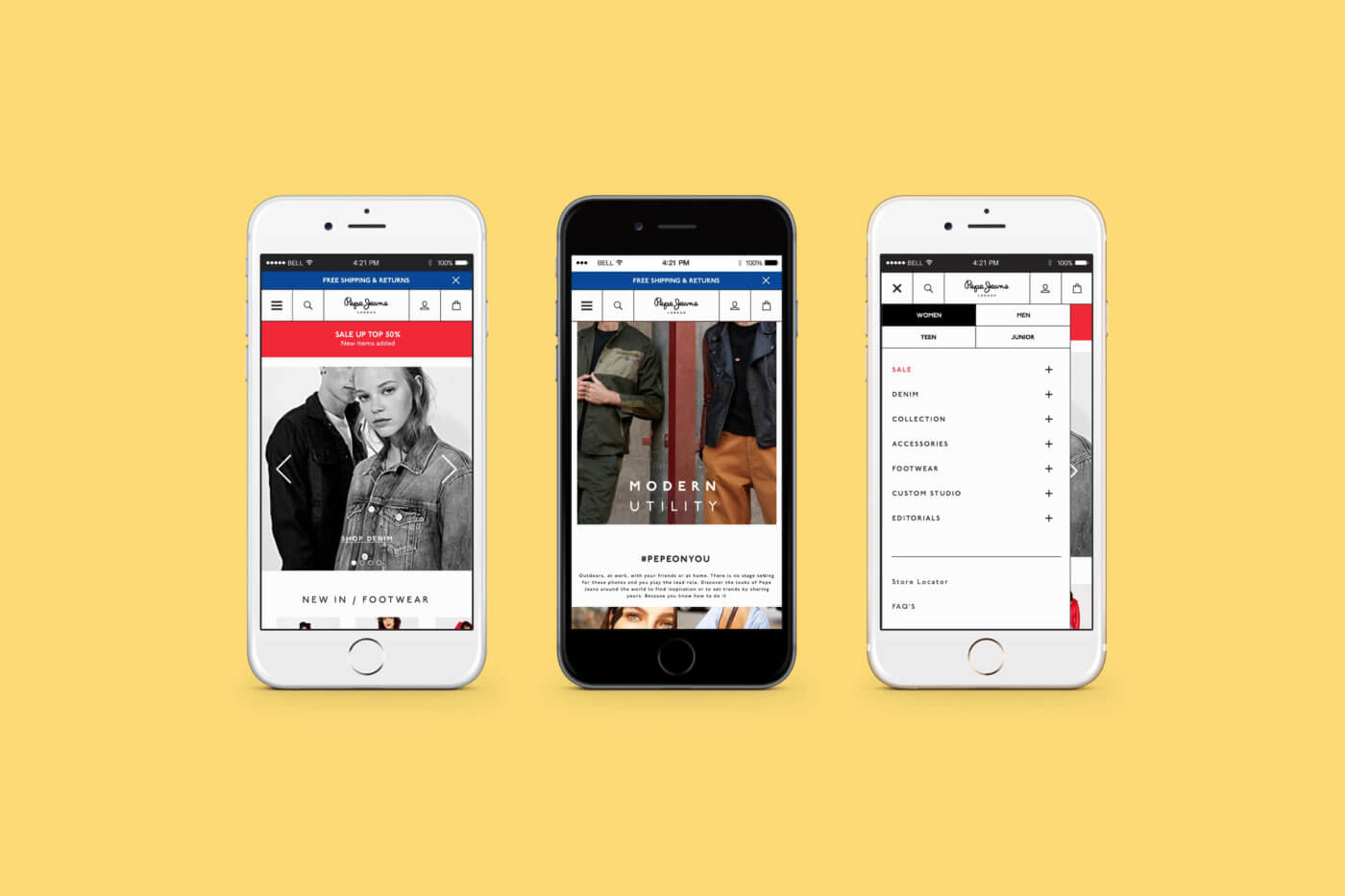 Pepe Jeans redesign – Mobile